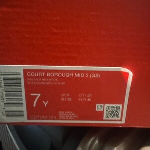 Nike Kids Court Borough Mid 2 - Red and White Sneakers